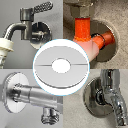 Wall Split Flange Stainless Steel Escutcheon Plate, Self-Adhesive Plumbing Cover for 22mm Diameter Pipe
