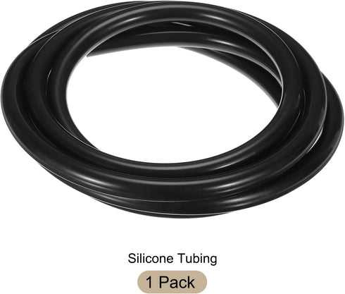 10ft Black Silicone Tubing 9.5mm(3/8") ID x 14.3mm(9/16") OD, Pure Silicone Hoses for Pump Siphoning, Draining, Brewing