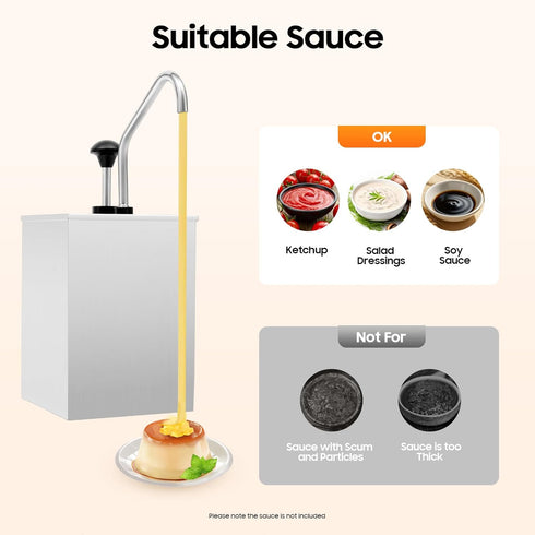 Toolven 4.2Qt Nacho Cheese Dispenser with Pump, Stainless Steel Nacho Cheese Warmer, Hot Fudge Warmer for Cheese