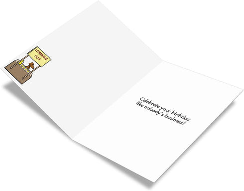 NobleWorks 1 Cartoon Happy Birthday Card, Funny Comic Greeting Notecard with Envelope, Dog Business C6374BDG