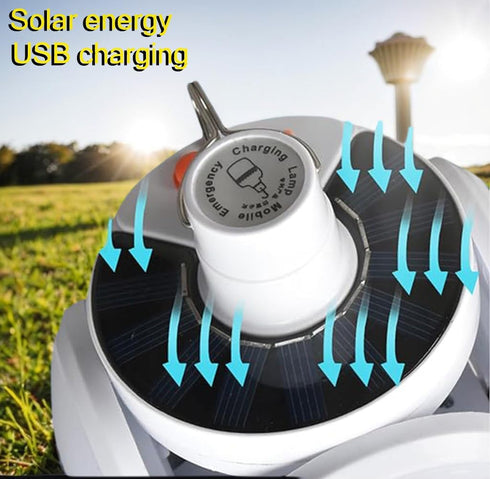 Solar Multi-Functional Emergency LED Light Bulb, USB Charging, Outdoor Ideal for Power Outage and Camping