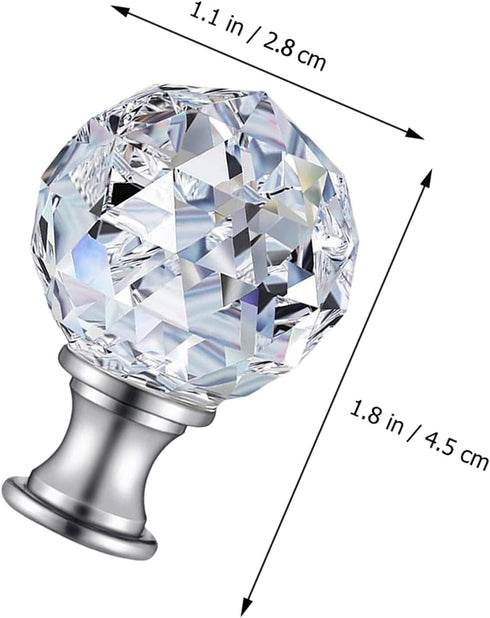 ULDIGI Crystal Lamp Finial Knob Chic Light Decoration with Threaded Base Durable and Sturdy Screw Cap for Modern