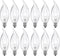 Tiqian 12-Pack Clear B10 CTC E12 Base Decorative Candle Light Bulbs, 60W, 480