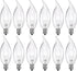 Tiqian 12-Pack Clear B10 CTC E12 Base Decorative Candle Light Bulbs, 60W, 480