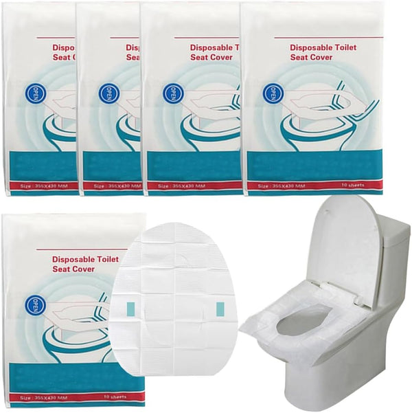 Generic 50Pcs Disposable Toilet Seat Covers, Portable Travel Toilet Seat Covers,Hotel Toilet Paper