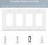 4-Gang Switch Outlet Wall Plate Cover, Decorator Electrical Faceplate for Light Switch, White (6-Pack)
