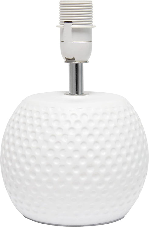 Simple Designs LT2084-PNK Mini Studded Texture White Ceramic Bedside Table Lamp, Pink