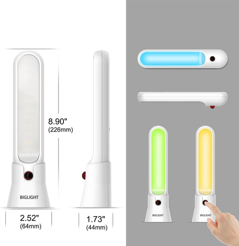 BIGLIGHT 16 Closet Counter Wireless Battery Operated LED Table Top Night Light, Touch, Push Light, Remote Controlled