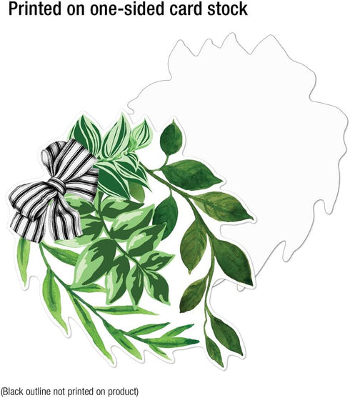 Schoolgirl Style Simply Boho 12-Piece Extra Large Greenery Bulletin Board Cutouts, Greenery Leaves with Black and White