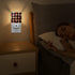 Square LED Night Lights Lamp with Dusk to Dawn Sensor, Vintage Floor Tiles in Black, Red and Beige Night Light Plug