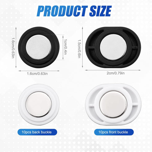 Gosknor 10 Pairs Race Bib Magnets, Magnetic Running Race Buckle Clips Runners Bib Holders Magnets Fasteners Number Pins