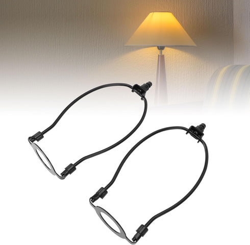 MUNEFE E26 (2Pcs) Lamp Shade Harps Holder, Lamp Harp Holder Kit, Metal Lampshades Holder with Light Base for Table