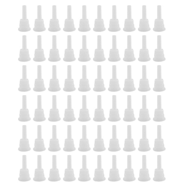 JCBIZ 60PCS Essential Oil Bottle Anti Theft Long Dropper Plugs Plastic Transparent Sealing