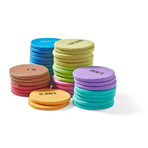 hand2mind Soft Foam Place Value Disks, 10 Values, Counting Chips for Kids, Pack of 875