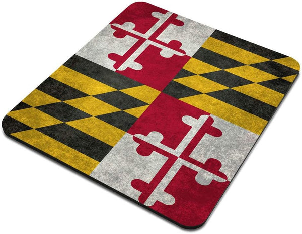Maryland State Flag Vintage Aged American Flags Pattern Mousepad, Rubber Gaming Mat 9.5 X 7.9 Inch