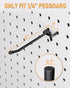 INCLY 60 Pack 4 Inch Black Heavy Duty Pegboard Hooks, 1/4" Accessories for Garage, Craft Organizing, Kitchen
