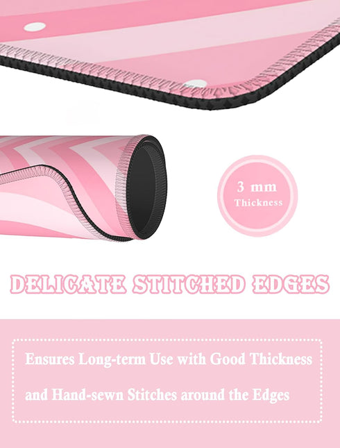 Pecfamly (9.4 x7.8 Inch) Cute Kawaii Cutecore Aesthetic Pink Girly Gaming Mouse Pad Small, Gamer Girl Room Decor Desk