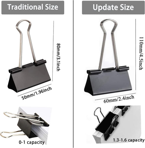 Extra Large Binder Clips 2.4 Inch, 30 Pack Upgrade Big Clips Paper Clamps for Office and Home Supplies by COLOGO