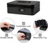 9.84" 7.87" 3.54", Decaller Large Cash Box with Combination Lock, Metal Money Box with Removable Tray, x x Black
