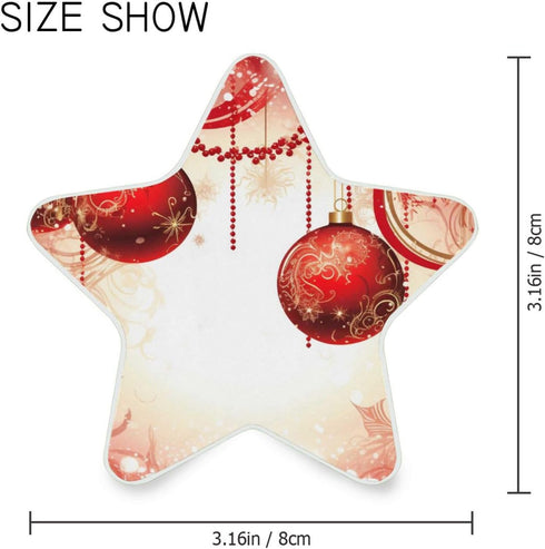 ALAZA Merry Christmas Red Ball Snowflake Star Shaped LED Night Light Dusk to Dawn Sensor Plug in Night Home Decor Desk