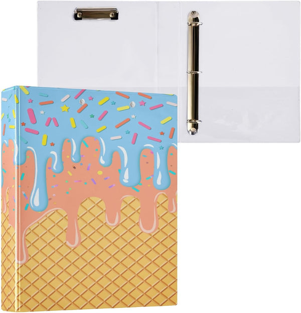 Aslsiy Kids 3 Ring Binder 1.5 Inch Light Salmon Light Sky Blue Ice