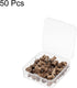 PATIKIL Wooden Push Pins, 50 Pack Decorative Thumb Tacks for Map Picture Hanging Office Supplies, Brown