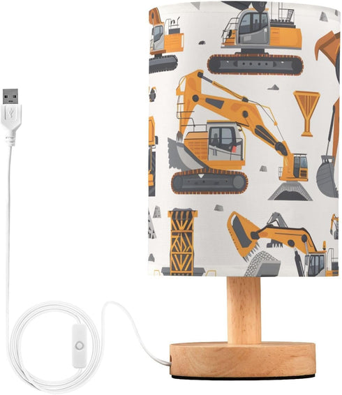 ALAZA Bedside Lamp Excavator Engineering Vehicle Lamp for Girls Boys Bedroom with