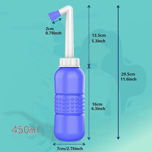 2PCS Portable Bidets with Water Seal Cap - 15oz Peri Bottle for Postpartum Care
