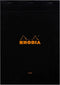 Rhodia Staplebound Notepads, Lined with 3 Hole Punch, 80 Sheets, 8 1/4 x 11 3/4 in., Black