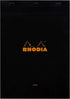 Rhodia Staplebound Notepads, Lined with 3 Hole Punch, 80 Sheets, 8 1/4 x 11 3/4 in., Black
