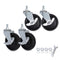 AXL M8 Threaded Locking Casters, 3 Inch Stem Casters with Brake, Used for Standing Desk Frames, Carts (Pack of 4)