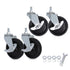 AXL M8 Threaded Locking Casters, 3 Inch Stem Casters with Brake, Used for Standing Desk Frames, Carts (Pack of 4)