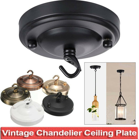 Generic 10kg Vintage Ceiling Rose Hook Plate for Chandelier Pendant Lamp Lighting Fixture Parts, Load, Iron