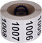 Kenco Self Adhesive Durable Vinyl Labels, Consecutively Numbered 2" X 1" (ROLL 1001-1500)