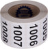 Kenco Self Adhesive Durable Vinyl Labels, Consecutively Numbered 2" X 1" (ROLL 1001-1500)