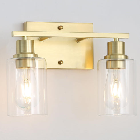 Brass Bedside Wall Sconces Set of 2, 1-Light Gold Bathroom Vanity Lights