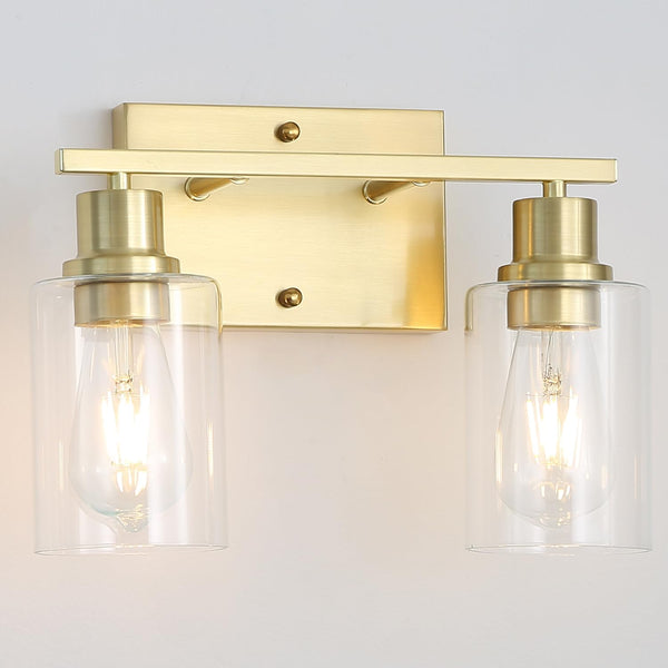 Brass Bedside Wall Sconces Set of 2, 1-Light Gold Bathroom Vanity Lights