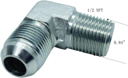 1 Piece 5/8" Male JIC (7/8"-14 Tpi) x 1/2" Male NPT Hydraulic Fitting 37° Flare to 90° Elbow Pipe Adapter
