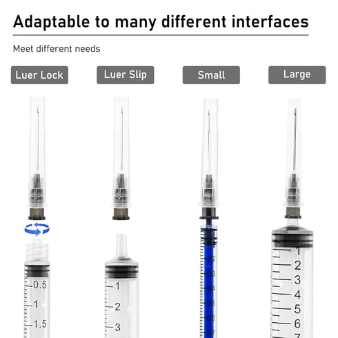 100 Pack 22 Gauge 1 Inch Disposable Luer Lock Lab Needles Supplies
