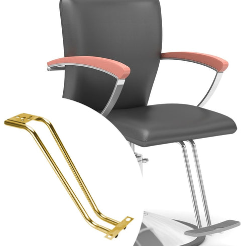 Fhtdhm Salon Chair Foot Pedal Salon Chair Footrest Heavy Duty Equipment Stainless Steel, Gold