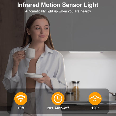 46 Closet 1500mah (2 Pack) BLS Under Cabinet Lights, LED lights Battery Operated Motion Sensor Light Indoor, USB C