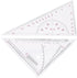 Klanata 405mm Set, (15.9in) Large Marine Navigation Triangle Ruler & Protractor Crystal Clear Acrylic Chart Plotting