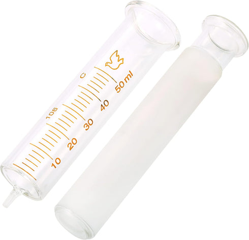 2 Pack Glass Syringes, 50ml with Caps