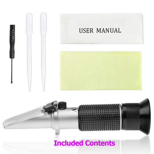 Brix Refractometer with ATC - Brix 0-32 Hydrometer for Wine Making and Homebrew Kit