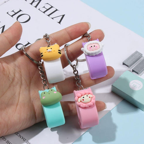 Mini Stapler Set, 5 Pcs Cute Key Chain Stapler with 5 Pcs Staples, Portable for Office