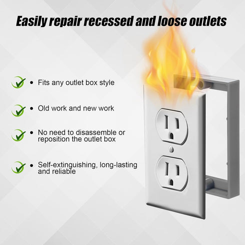 4pcs 1/2 Inch Single Gang Outlet Box Extender, Electrical Outlet Extender for Electrical Box and Switches (Gray)