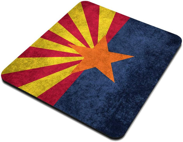 Office Mouse Pad Custom, Arizona State Flag with Distressed Vintage Textures, Gaming Mouse Pad 9.5 x 7.9 Inch