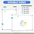 WALGLASS Magnetic White Board, 36" x 24" Double-Sided Dry Erase Board for Wall, Horizontal or Vertical, Silver