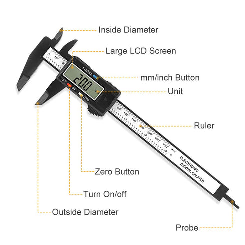 Digital Caliper, Sangabery 0-6 inches with Large LCD Screen, Auto-Off Feature, Measuring Tool for Household/DIY