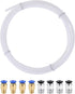 uxcell Pneumatic PTFE Air Tubing Kit with M8 G1/8 Push to Connect Fittings, 4mm OD 2M White